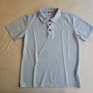 NWT Men's Textured Poly Light Blue Performance Polo S or XS